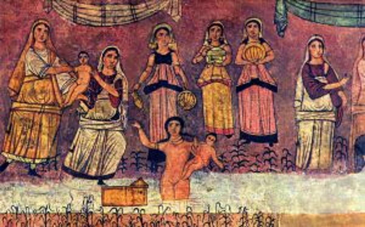 Dura_Europos_fresco_Moses_from_river-300x187